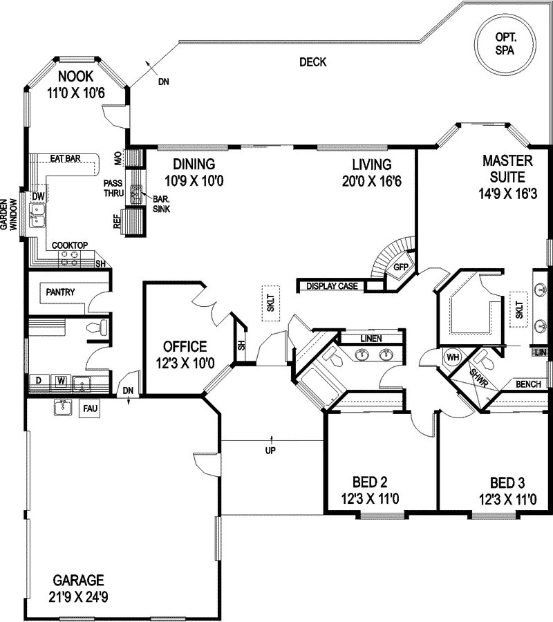 Ranch House Plan First Floor - Halyard Country Ranch Home 085D-0774 - Search House Plans and More