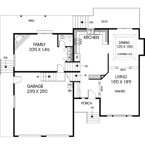 Contemporary House Plan First Floor - Rosemary Contemporary Tudor Home 085D-0779 - Shop House Plans and More