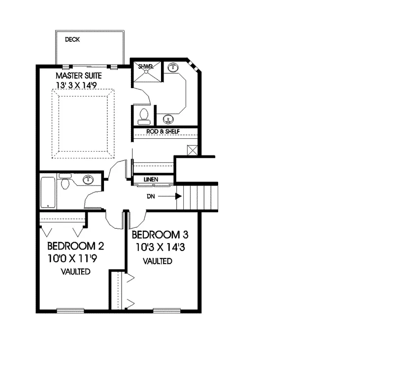 Contemporary House Plan Second Floor - Rosemary Contemporary Tudor Home 085D-0779 - Shop House Plans and More