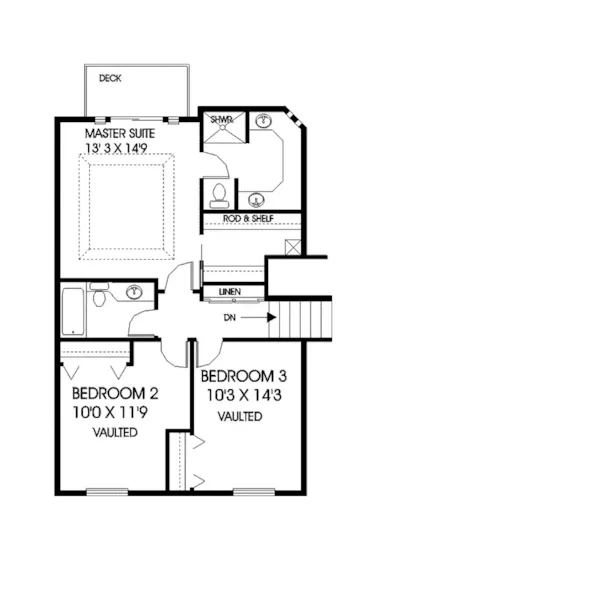 Contemporary House Plan Second Floor - Rosemary Contemporary Tudor Home 085D-0779 - Shop House Plans and More