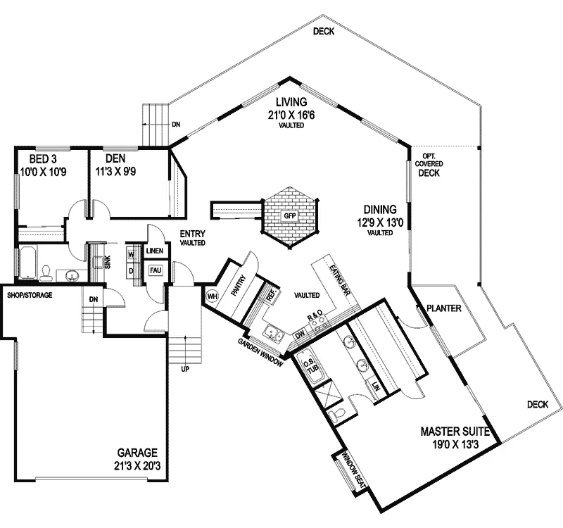 Country House Plan First Floor - Rupert Run Country Ranch Home 085D-0782 - Shop House Plans and More