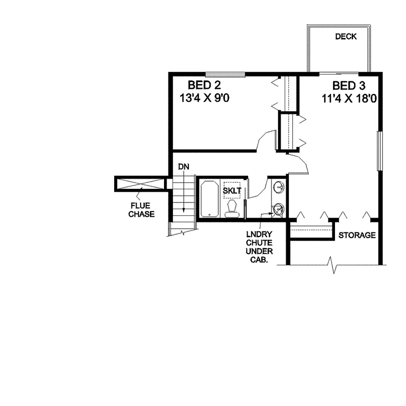 Traditional House Plan Second Floor - Jakes Valley Narrow Lot Home 085D-0787 - Search House Plans and More