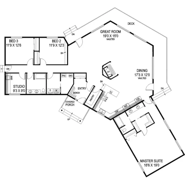 Traditional House Plan First Floor - Holdingford Ranch Home 085D-0789 - Search House Plans and More