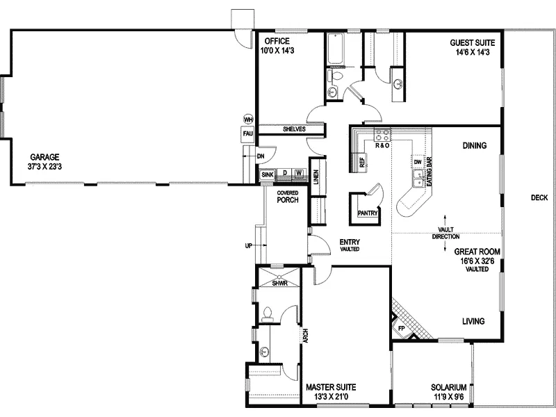 Contemporary House Plan First Floor - Little Falls Rustic Home 085D-0790 - Shop House Plans and More