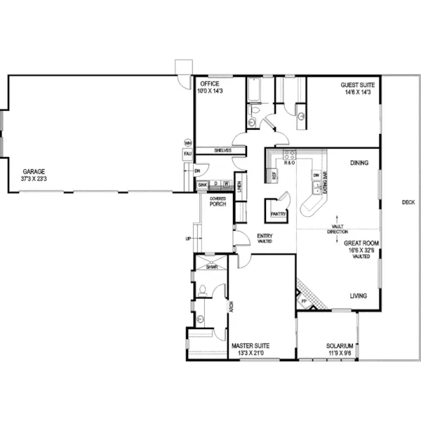 Contemporary House Plan First Floor - Little Falls Rustic Home 085D-0790 - Shop House Plans and More