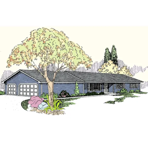 Traditional House Plan Front of Home - Redbird Cove Ranch Home 085D-0792 - Shop House Plans and More