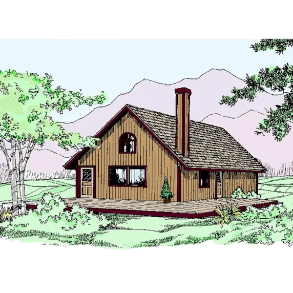 Vacation House Plan Front of Home - Shadywood Cabin Home 085D-0795 - Shop House Plans and More