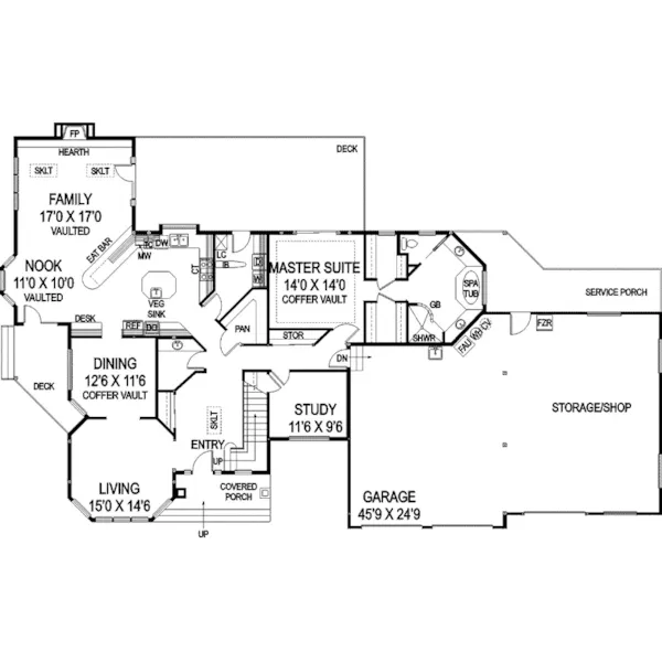 Contemporary House Plan First Floor - Santino Luxury Home 085D-0797 - Shop House Plans and More