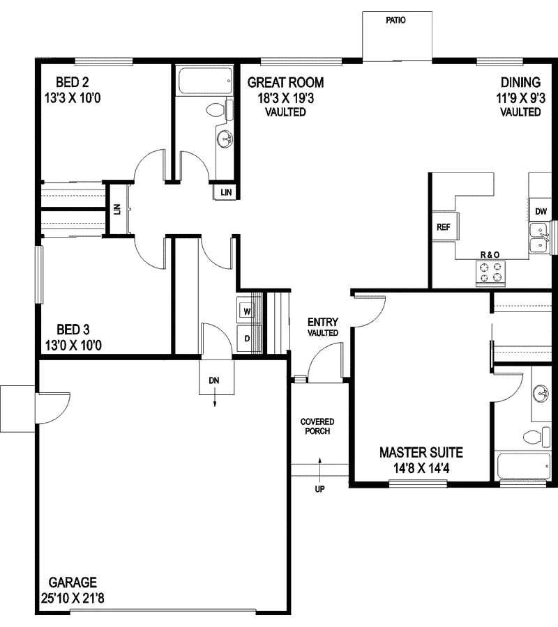 Ranch House Plan First Floor - Teramo Ranch Home 085D-0798 - Shop House Plans and More