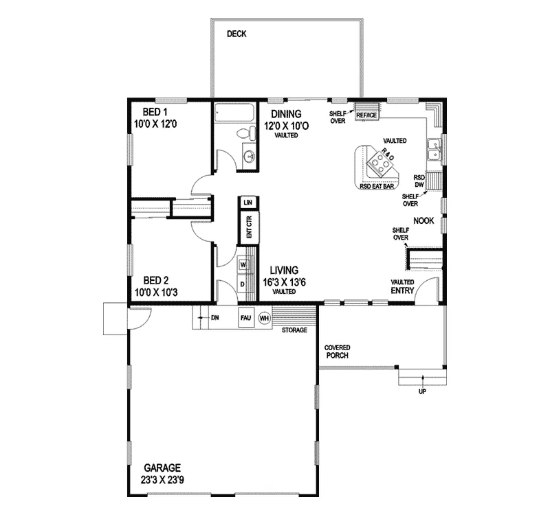 Traditional House Plan First Floor - Bridge Hollow Country Home 085D-0799 - Search House Plans and More