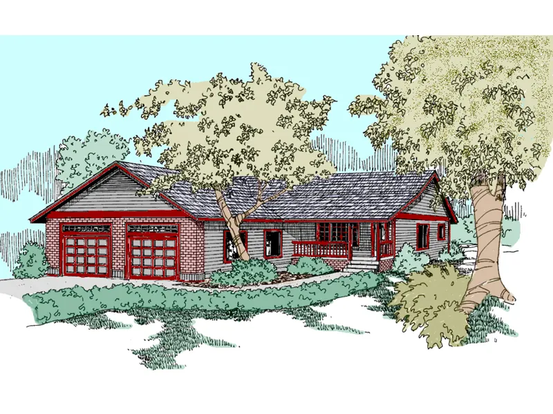 Traditional House Plan Front of Home - Bridge Hollow Country Home 085D-0799 - Search House Plans and More
