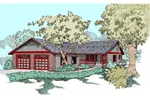 Traditional House Plan Front of Home - Bridge Hollow Country Home 085D-0799 - Search House Plans and More