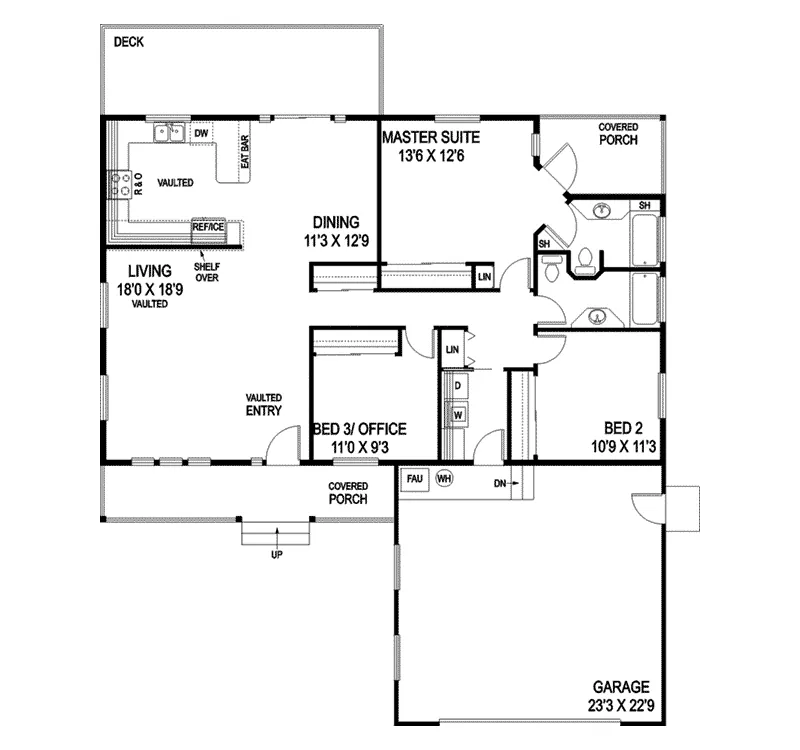 Country House Plan First Floor - Ravenwood Manor Ranch Home 085D-0800 - Shop House Plans and More