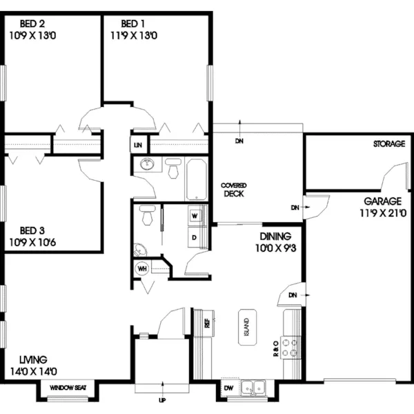 Traditional House Plan First Floor - Johannsson Ranch Home 085D-0801 - Search House Plans and More