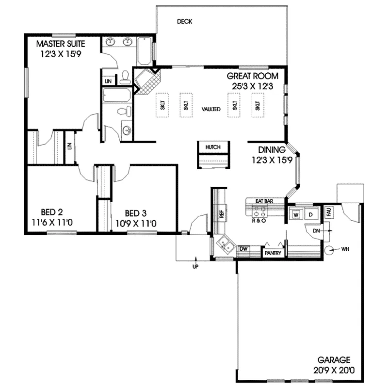 Contemporary House Plan First Floor - Venice Heights Ranch Home 085D-0802 - Shop House Plans and More