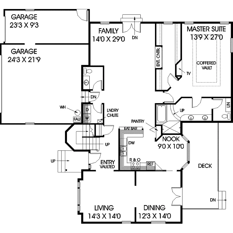 Contemporary House Plan First Floor - Cobb Cliff Luxury Home 085D-0805 - Search House Plans and More