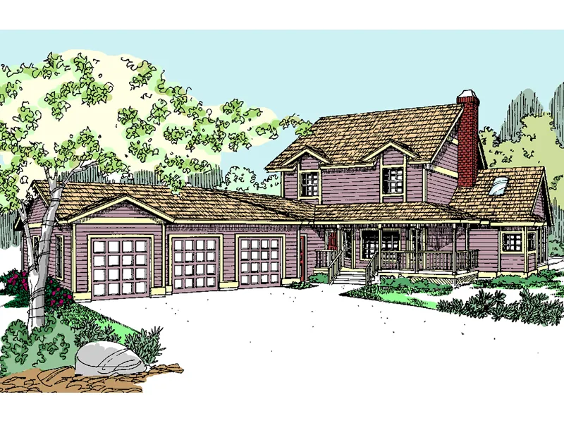 Farmhouse Plan Front of Home - Dunnegan Spring Traditional Home 085D-0808 - Search House Plans and More