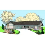 Traditional House Plan Front of Home - Greenmar Ranch Home 085D-0809 - Search House Plans and More