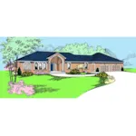 Southwestern House Plan Front of Home - Greenleaf Ranch Home 085D-0811 - Search House Plans and More