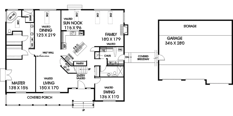 Country House Plan First Floor - Brockman Spring New England Home 085D-0812 - Search House Plans and More