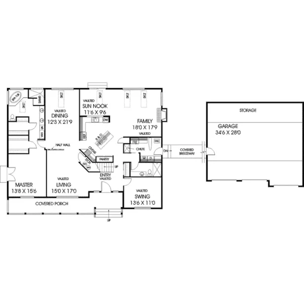 Cape Cod & New England House Plan First Floor - Brockman Spring New England Home 085D-0812 - Search House Plans and More