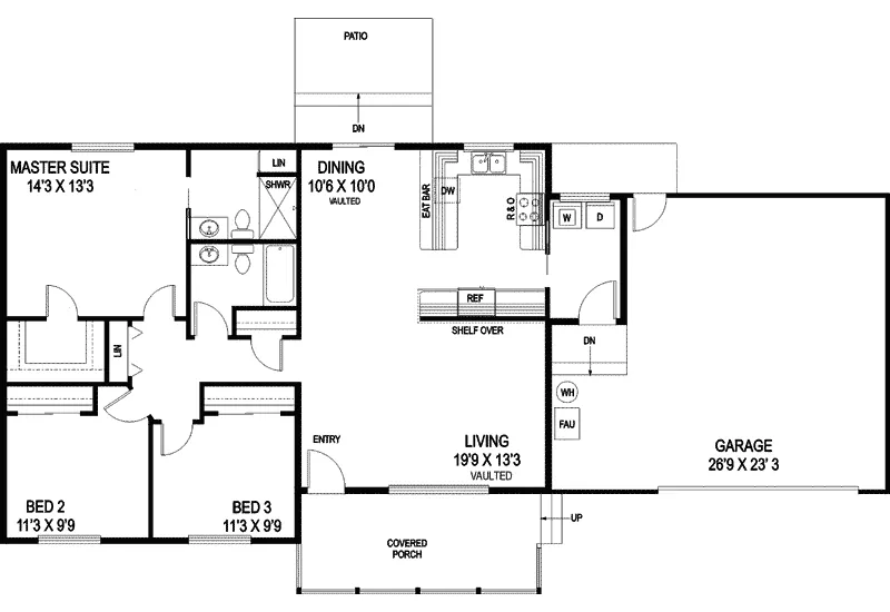 Country House Plan First Floor - Udall Ranch Home 085D-0813 - Shop House Plans and More