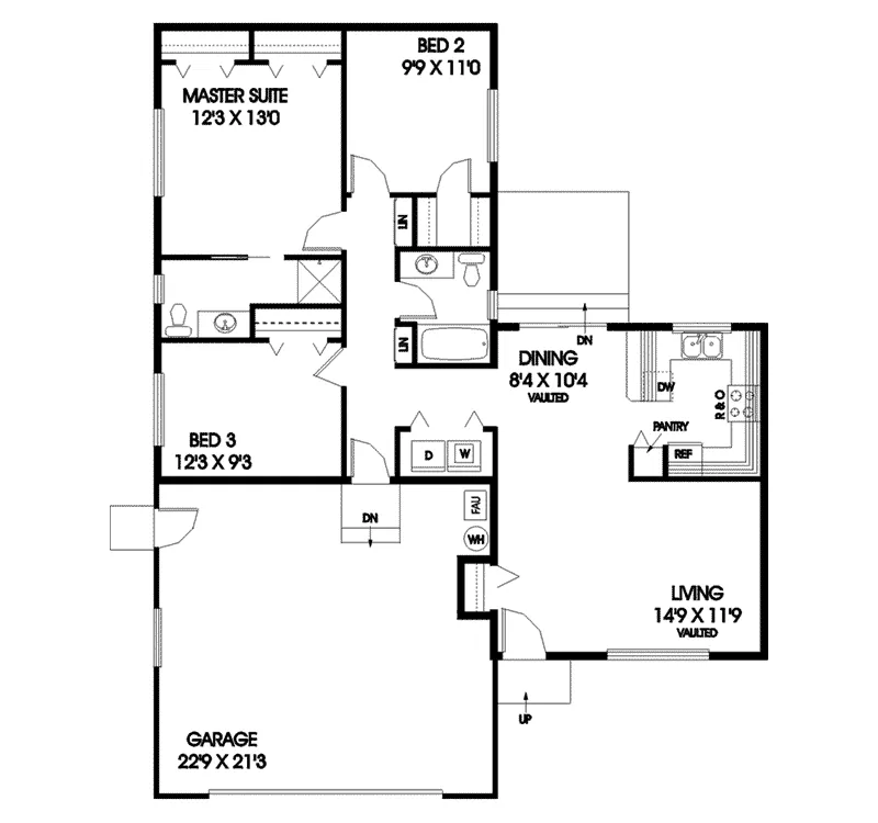 Ranch House Plan First Floor - Greenburg Place Ranch Home 085D-0814 - Search House Plans and More