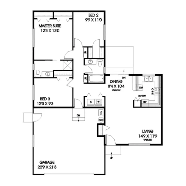 Ranch House Plan First Floor - Greenburg Place Ranch Home 085D-0814 - Search House Plans and More