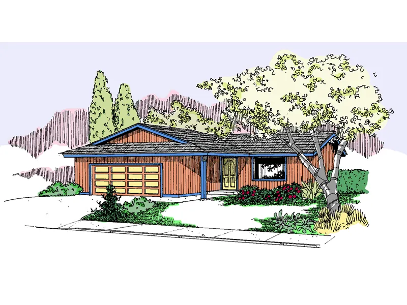 Traditional House Plan Front of Home - Greenburg Place Ranch Home 085D-0814 - Search House Plans and More