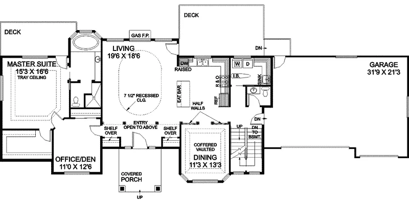 Mountain House Plan First Floor - Sayre Woods Mountain Home 085D-0816 - Shop House Plans and More
