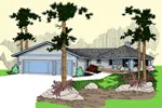 Contemporary House Plan Front of Home - Ashburnham Contemporary Home 085D-0818 - Search House Plans and More