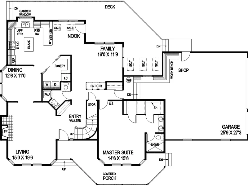 Traditional House Plan First Floor - Nichols Place Country Home 085D-0819 - Shop House Plans and More