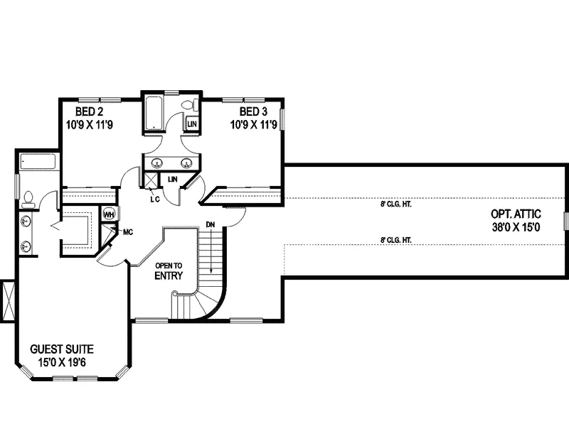 Traditional House Plan Second Floor - Nichols Place Country Home 085D-0819 - Shop House Plans and More