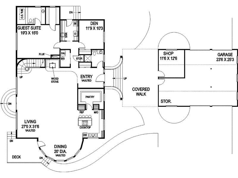 Contemporary House Plan First Floor - Campton Ridge Modern Home 085D-0820 - Search House Plans and More