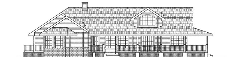 Traditional House Plan Front Elevation - Robinson Country Ranch Home 085D-0824 - Shop House Plans and More