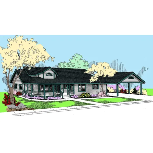 Ranch House Plan Front of Home - Rhodes Ridge Country Home 085D-0825 - Shop House Plans and More