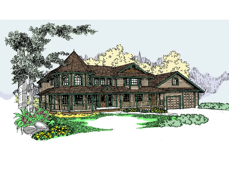 Traditional House Plan Front of Home - Sunhill Victorian Home 085D-0826 - Shop House Plans and More