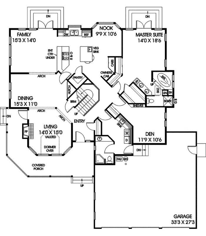 Country House Plan First Floor - Trousdale Country Home 085D-0827 - Shop House Plans and More
