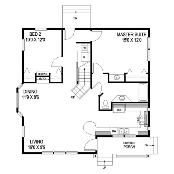 Contemporary House Plan First Floor - Turkey Mill Tudor Home 085D-0828 - Shop House Plans and More