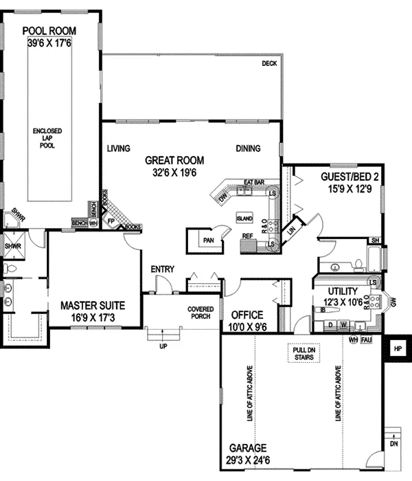 Ranch House Plan First Floor - Prestige Point Ranch Home 085D-0829 - Shop House Plans and More