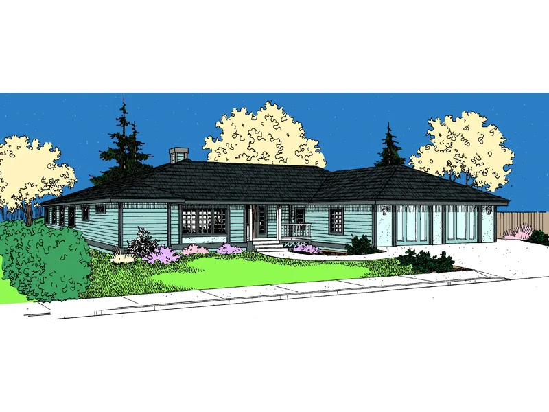 Ranch House Plan Front of Home - Prestige Point Ranch Home 085D-0829 - Shop House Plans and More