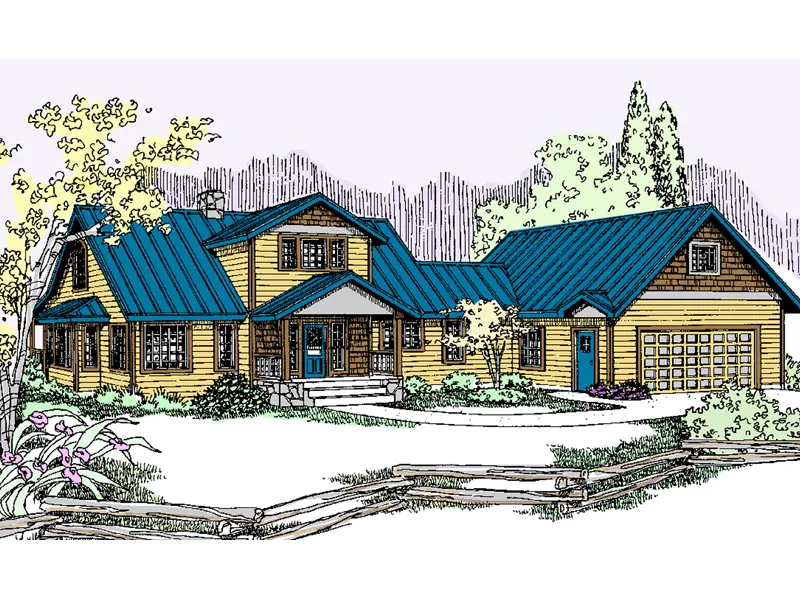 Country House Plan Front of Home - Scofield Valley Craftsman Home 085D-0831 - Shop House Plans and More