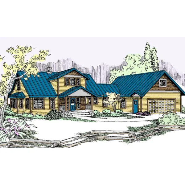 Craftsman House Plan Front of Home - Scofield Valley Craftsman Home 085D-0831 - Shop House Plans and More