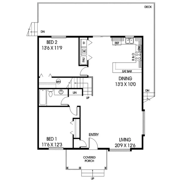 Cabin & Cottage House Plan First Floor - Tranquility Vacation Lake Home 085D-0832 - Shop House Plans and More