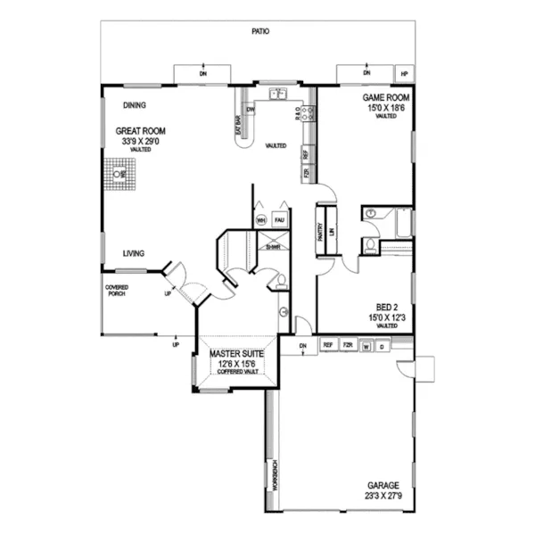 Ranch House Plan First Floor - Rockmann Ranch Home 085D-0834 - Shop House Plans and More