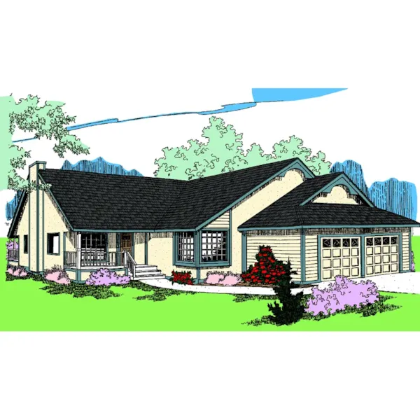 Ranch House Plan Front of Home - Rockmann Ranch Home 085D-0834 - Shop House Plans and More