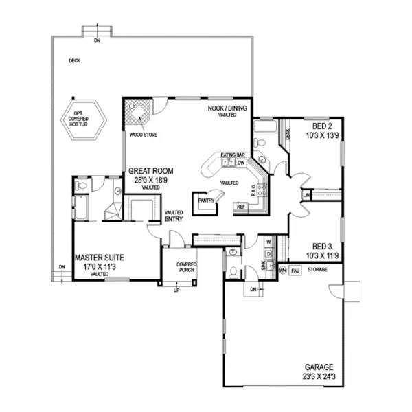 Tudor House Plan First Floor - Burke Country Home 085D-0835 - Search House Plans and More