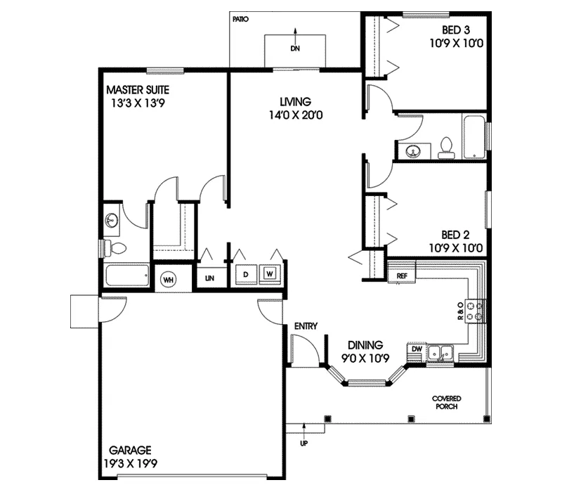 Traditional House Plan First Floor - Whispering Meadows Ranch Home 085D-0836 - Shop House Plans and More