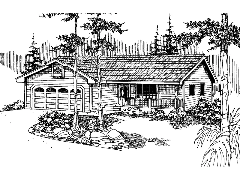 Traditional House Plan Front of Home - Whispering Meadows Ranch Home 085D-0836 - Shop House Plans and More