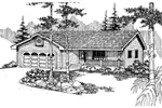Traditional House Plan Front of Home - Whispering Meadows Ranch Home 085D-0836 - Shop House Plans and More